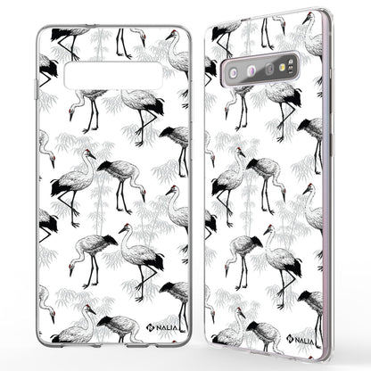 NALIA Handy Hülle für Samsung Galaxy S10, Slim Silikon Hülle Motiv Case Cover Pfau NALIA