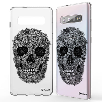 NALIA Handy Hülle für Samsung Galaxy S10, Slim Silikon Hülle Motiv Case Cover Pfau NALIA