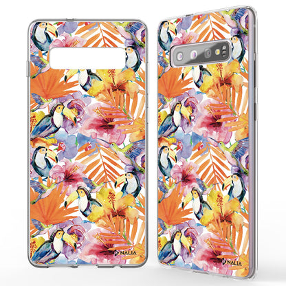 NALIA Handy Hülle für Samsung Galaxy S10, Slim Silikon Hülle Motiv Case Cover Be Cool Pinguin NALIA