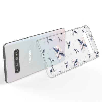 NALIA Handyhülle kompatibel mit Samsung Galaxy S10, Slim Silikon Hülle Motiv Case Cover Crystal Schutzhülle, Durchsichtig Etui Handy-Tasche Backcover Transparent Bumper Pfau NALIA SlimFit Hülle