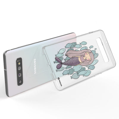 NALIA Handyhülle kompatibel mit Samsung Galaxy S10, Slim Silikon Hülle Motiv Case Cover Crystal Schutzhülle, Durchsichtig Etui Handy-Tasche Backcover Transparent Bumper Be Cool Pinguin NALIA SlimFit Hülle