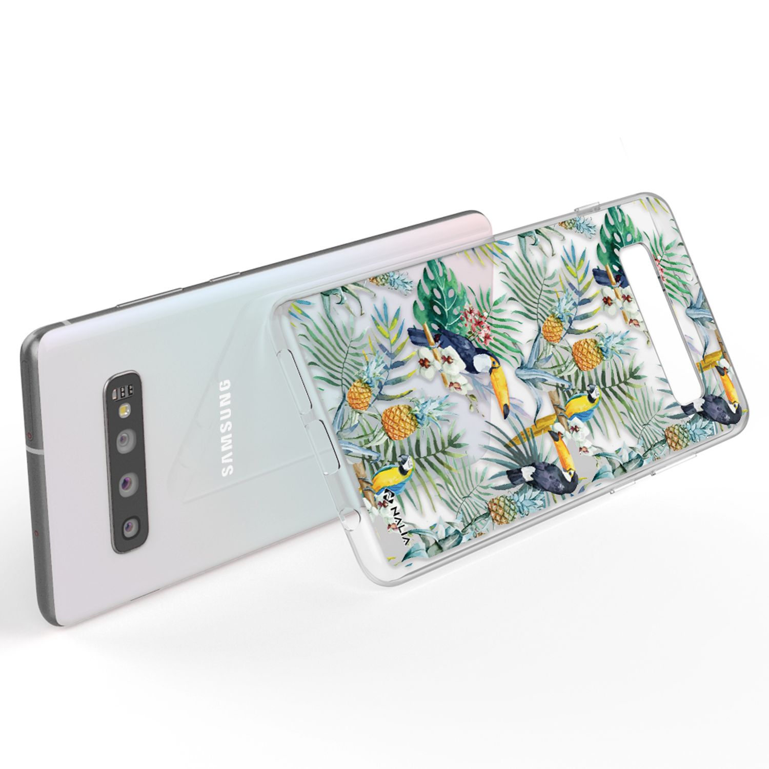 NALIA Handy Hülle für Samsung Galaxy S10, Slim Silikon Hülle Motiv Case Cover Papagei NALIA