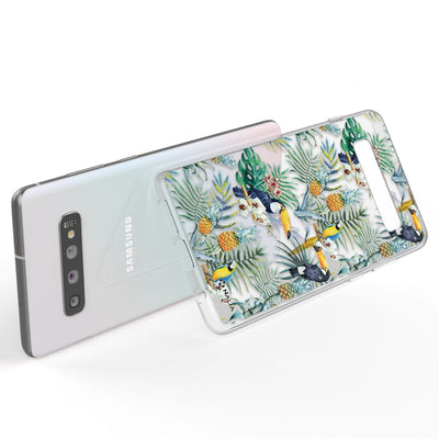 NALIA Handyhülle kompatibel mit Samsung Galaxy S10, Slim Silikon Hülle Motiv Case Cover Crystal Schutzhülle, Durchsichtig Etui Handy-Tasche Backcover Transparent Bumper Papagei NALIA SlimFit Hülle