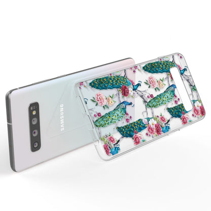 NALIA Handy Hülle für Samsung Galaxy S10, Slim Silikon Hülle Motiv Case Cover Pfau NALIA
