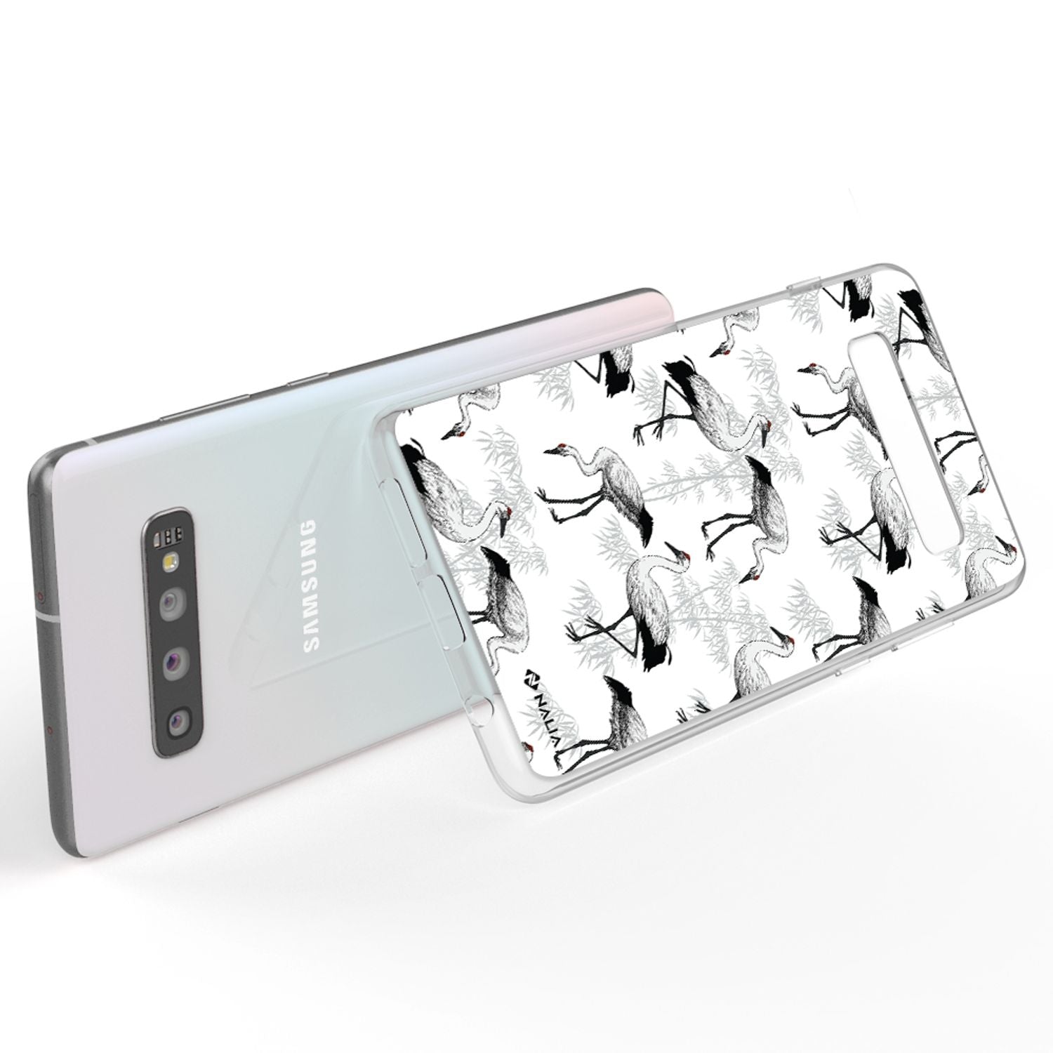 NALIA Handy Hülle für Samsung Galaxy S10, Slim Silikon Hülle Motiv Case Cover Pfau NALIA