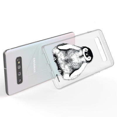 NALIA Handyhülle kompatibel mit Samsung Galaxy S10, Slim Silikon Hülle Motiv Case Cover Crystal Schutzhülle, Durchsichtig Etui Handy-Tasche Backcover Transparent Bumper Be Cool Pinguin NALIA SlimFit Hülle
