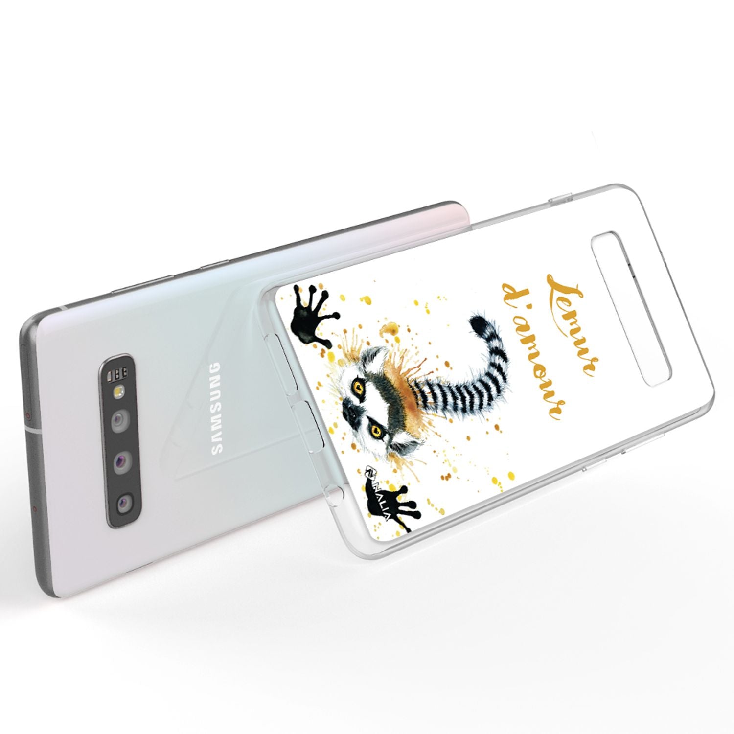 NALIA Handy Hülle für Samsung Galaxy S10, Slim Silikon Hülle Motiv Case Cover Lemur NALIA