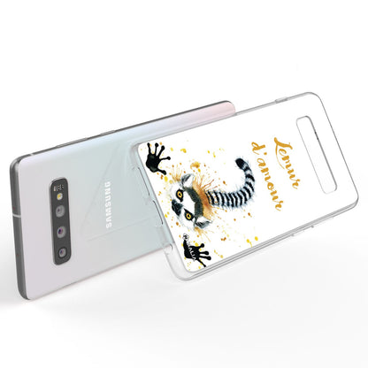 NALIA Handy Hülle für Samsung Galaxy S10, Slim Silikon Hülle Motiv Case Cover Lemur NALIA