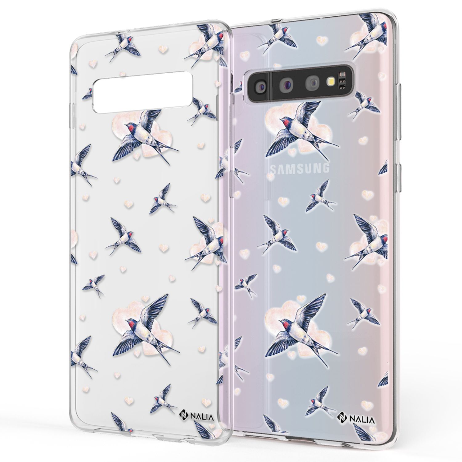 NALIA Handy Hülle für Samsung Galaxy S10, Slim Silikon Hülle Motiv Case Cover Pfau NALIA