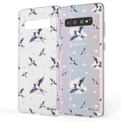 NALIA Handyhülle kompatibel mit Samsung Galaxy S10, Slim Silikon Hülle Motiv Case Cover Crystal Schutzhülle, Durchsichtig Etui Handy-Tasche Backcover Transparent Bumper Pfau NALIA SlimFit Hülle