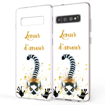 NALIA Handyhülle kompatibel mit Samsung Galaxy S10, Slim Silikon Hülle Motiv Case Cover Crystal Schutzhülle, Durchsichtig Etui Handy-Tasche Backcover Transparent Bumper Lemur NALIA SlimFit Hülle