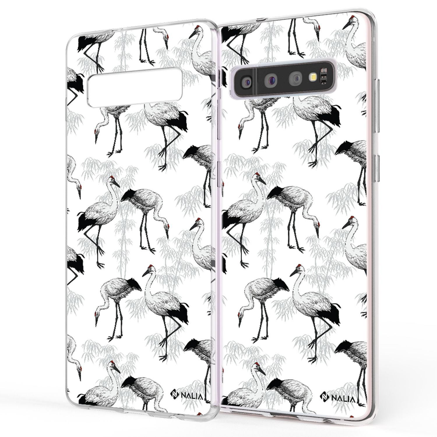 NALIA Handy Hülle für Samsung Galaxy S10, Slim Silikon Hülle Motiv Case Cover Pfau NALIA