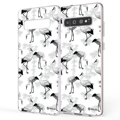 NALIA Handyhülle kompatibel mit Samsung Galaxy S10, Slim Silikon Hülle Motiv Case Cover Crystal Schutzhülle, Durchsichtig Etui Handy-Tasche Backcover Transparent Bumper Pfau NALIA SlimFit Hülle