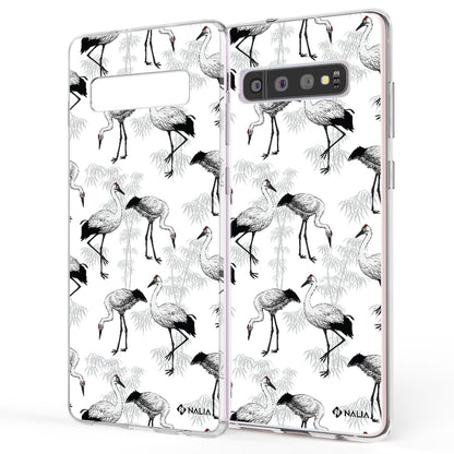 NALIA Handy Hülle für Samsung Galaxy S10, Slim Silikon Hülle Motiv Case Cover Pfau NALIA