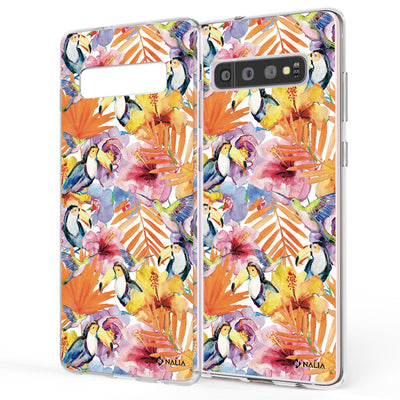 NALIA Handyhülle kompatibel mit Samsung Galaxy S10, Slim Silikon Hülle Motiv Case Cover Crystal Schutzhülle, Durchsichtig Etui Handy-Tasche Backcover Transparent Bumper Be Cool Pinguin NALIA SlimFit Hülle
