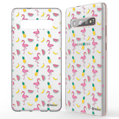 NALIA Handyhülle kompatibel mit Samsung Galaxy S10 Plus, Slim Silikon Hülle Motiv Case Cover Crystal Schutzhülle Durchsichtig Etui Handy-Tasche Backcover Transparent Bumper Pinguine NALIA Protective Hülle