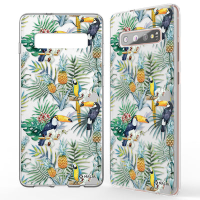 NALIA Handyhülle kompatibel mit Samsung Galaxy S10 Plus, Slim Silikon Hülle Motiv Case Cover Crystal Schutzhülle Durchsichtig Etui Handy-Tasche Backcover Transparent Bumper Totenkopf NALIA Protective Hülle