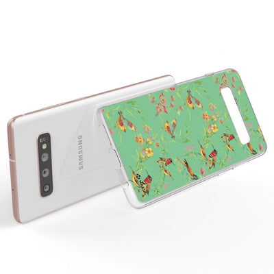 NALIA Handyhülle kompatibel mit Samsung Galaxy S10 Plus, Slim Silikon Hülle Motiv Case Cover Crystal Schutzhülle Durchsichtig Etui Handy-Tasche Backcover Transparent Bumper Blumen & Vögel NALIA Protective Hülle
