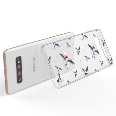 NALIA Handyhülle kompatibel mit Samsung Galaxy S10 Plus, Slim Silikon Hülle Motiv Case Cover Crystal Schutzhülle Durchsichtig Etui Handy-Tasche Backcover Transparent Bumper Herz Schwalben NALIA Protective Hülle