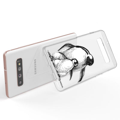 NALIA Handyhülle kompatibel mit Samsung Galaxy S10 Plus, Slim Silikon Hülle Motiv Case Cover Crystal Schutzhülle Durchsichtig Etui Handy-Tasche Backcover Transparent Bumper Pinguine NALIA Protective Hülle