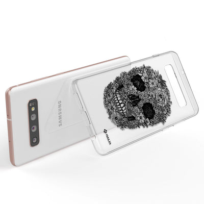 NALIA Handyhülle kompatibel mit Samsung Galaxy S10 Plus, Slim Silikon Hülle Motiv Case Cover Crystal Schutzhülle Durchsichtig Etui Handy-Tasche Backcover Transparent Bumper Totenkopf NALIA Protective Hülle