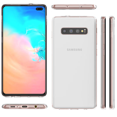 NALIA Handyhülle kompatibel mit Samsung Galaxy S10 Plus, Slim Silikon Hülle Motiv Case Cover Crystal Schutzhülle Durchsichtig Etui Handy-Tasche Backcover Transparent Bumper Ananas Dreieck NALIA Protective Hülle