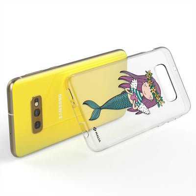 NALIA Handyhülle kompatibel mit Samsung Galaxy S10e, Slim Silikon Hülle Motiv Case Cover Crystal Schutzhülle, Durchsichtig Etui Handy-Tasche Backcover Transparent Bumper Meerjungfrau Grün NALIA SlimFit Hülle