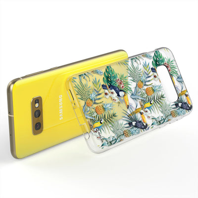 NALIA Handyhülle kompatibel mit Samsung Galaxy S10e, Slim Silikon Hülle Motiv Case Cover Crystal Schutzhülle, Durchsichtig Etui Handy-Tasche Backcover Transparent Bumper Storch NALIA SlimFit Hülle