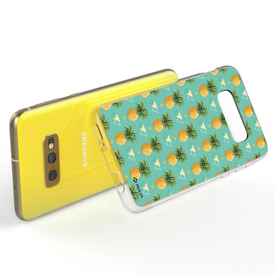 NALIA Handyhülle kompatibel mit Samsung Galaxy S10e, Slim Silikon Hülle Motiv Case Cover Crystal Schutzhülle, Durchsichtig Etui Handy-Tasche Backcover Transparent Bumper Ananas Dreieck NALIA SlimFit Hülle