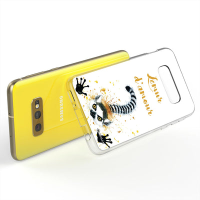 NALIA Handyhülle kompatibel mit Samsung Galaxy S10e, Slim Silikon Hülle Motiv Case Cover Crystal Schutzhülle, Durchsichtig Etui Handy-Tasche Backcover Transparent Bumper Lemur NALIA SlimFit Hülle