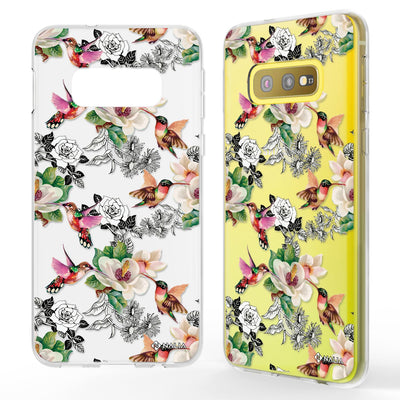 NALIA Handyhülle kompatibel mit Samsung Galaxy S10e, Slim Silikon Hülle Motiv Case Cover Crystal Schutzhülle, Durchsichtig Etui Handy-Tasche Backcover Transparent Bumper Kolibri NALIA SlimFit Hülle