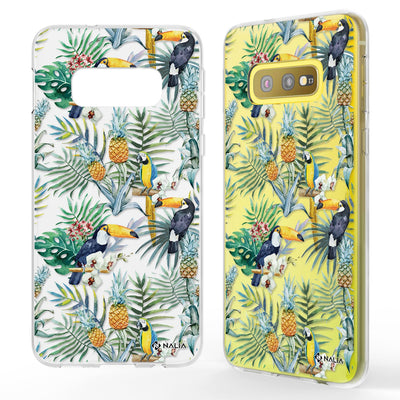 NALIA Handyhülle kompatibel mit Samsung Galaxy S10e, Slim Silikon Hülle Motiv Case Cover Crystal Schutzhülle, Durchsichtig Etui Handy-Tasche Backcover Transparent Bumper Storch NALIA SlimFit Hülle