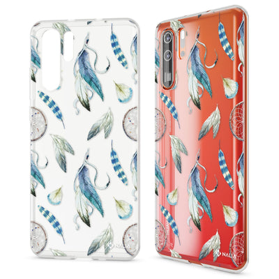 NALIA Hülle kompatibel mit Huawei P30 Pro, Motiv Handyhülle Ultra-Slim Silikon Case Crystal Cover Schutzhülle Durchsichtig, Dünne Handy-Tasche Backcover Transparent Bumper Aquarell Federn NALIA SlimFit Hülle