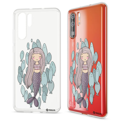 NALIA Hülle kompatibel mit Huawei P30 Pro, Motiv Handyhülle Ultra-Slim Silikon Case Crystal Cover Schutzhülle Durchsichtig, Dünne Handy-Tasche Backcover Transparent Bumper Meerjungfrau Grün NALIA SlimFit Hülle