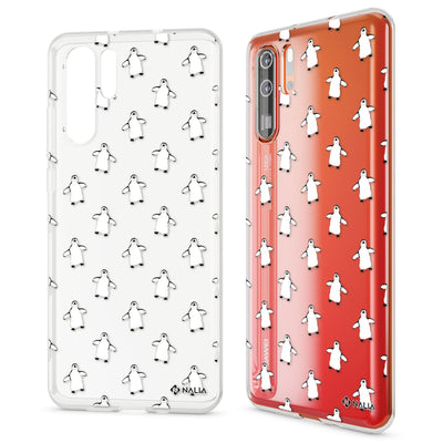 NALIA Hülle kompatibel mit Huawei P30 Pro, Motiv Handyhülle Ultra-Slim Silikon Case Crystal Cover Schutzhülle Durchsichtig, Dünne Handy-Tasche Backcover Transparent Bumper Pinguine NALIA SlimFit Hülle