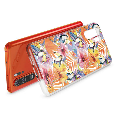 NALIA Hülle kompatibel mit Huawei P30 Pro, Motiv Handyhülle Ultra-Slim Silikon Case Crystal Cover Schutzhülle Durchsichtig, Dünne Handy-Tasche Backcover Transparent Bumper Tukan NALIA SlimFit Hülle