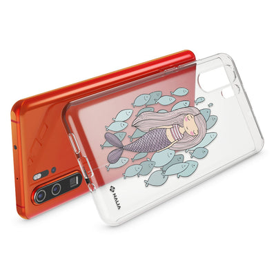NALIA Hülle kompatibel mit Huawei P30 Pro, Motiv Handyhülle Ultra-Slim Silikon Case Crystal Cover Schutzhülle Durchsichtig, Dünne Handy-Tasche Backcover Transparent Bumper Meerjungfrau Grün NALIA SlimFit Hülle