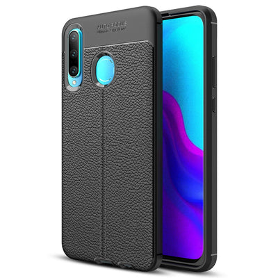 NALIA Design Case kompatibel mit Huawei P30 Lite Hülle, Leder Optik Stylische Handyhülle Stoßfeste Silikon Schutzhülle, Slim Phone Backcover Dünne Handy-Tasche Leather Cover Etui Robust - Schwarz Default Title NALIA Protective Hülle