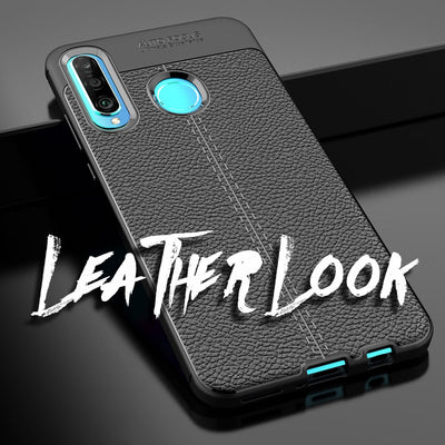 NALIA Design Case kompatibel mit Huawei P30 Lite Hülle, Leder Optik Stylische Handyhülle Stoßfeste Silikon Schutzhülle, Slim Phone Backcover Dünne Handy-Tasche Leather Cover Etui Robust - Schwarz Default Title NALIA Protective Hülle