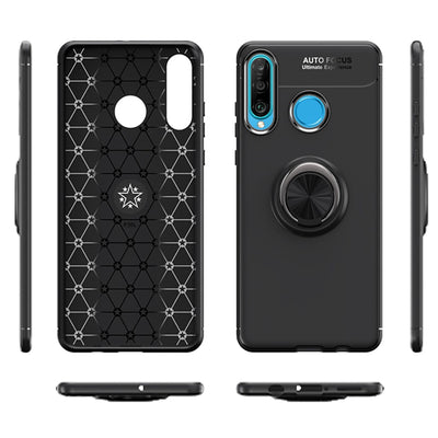 NALIA Ring Hülle kompatibel mit Huawei P30 Lite, Magnetische Silikon Handyhülle für KFZ-Halterung 360-Grad Finger-Halter, Dünnes Kickstand Cover Schutzhülle Ständer Case Slim Etui Bumper - Schwarz Default Title NALIA Protective Hülle