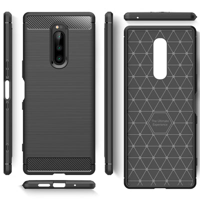 NALIA Silikonhülle für Sony Xperia 1 – Rutschfest & Matt – VORTEX (Gebürstete Optik & Carbon Design) – Marke aus Berlin Default Title NALIA Protective Hülle