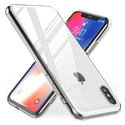NALIA Hartglas Hülle kompatibel mit iPhone X Xs, Durchsichtiges Hardcase aus 9H Tempered Glass mit Silikon Bumper, Stoßfest & Robust Handyhülle Hard Cover Case Schutzhülle Phone Etui - Transparent Default Title NALIA Protective Hülle
