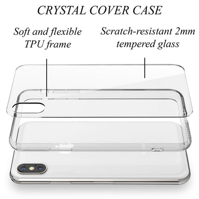NALIA Hartglas Hülle kompatibel mit iPhone X Xs, Durchsichtiges Hardcase aus 9H Tempered Glass mit Silikon Bumper, Stoßfest & Robust Handyhülle Hard Cover Case Schutzhülle Phone Etui - Transparent Default Title NALIA Protective Hülle
