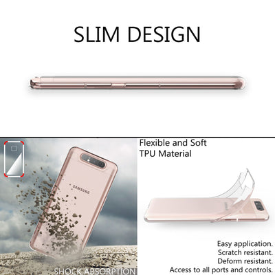 NALIA Handyhülle kompatibel mit Samsung Galaxy A80 Hülle, Dünne Durchsichtige Silikon Schutzhülle Phone Case Soft Cover, Ultra-Slim Bumper Gummi Handy-Tasche Skin Etui Schale Klar Weich - Transparent Default Title NALIA Transparente Hülle