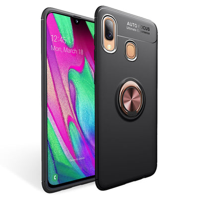 NALIA Ring Hülle kompatibel mit Samsung Galaxy A40, Silikon Handyhülle mit 360 Grad Finger-Halter für magnetische KFZ-Halterung, Schutzhülle Cover Phone Case Handy-Tasche Etui Rose Gold NALIA Protective Hülle