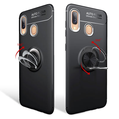 NALIA Ring Hülle kompatibel mit Samsung Galaxy A40, Silikon Handyhülle mit 360 Grad Finger-Halter für magnetische KFZ-Halterung, Schutzhülle Cover Phone Case Handy-Tasche Etui Schwarz NALIA Protective Hülle
