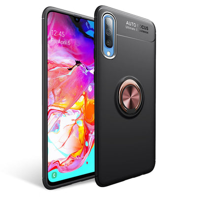 NALIA Ringhülle für Samsung Galaxy A70 – Ring-Ständer 360° & für Magnet-Halter – GRIP360 (Mattiertes Silikon Case) – Marke aus Berlin Rose Gold NALIA Protective Hülle