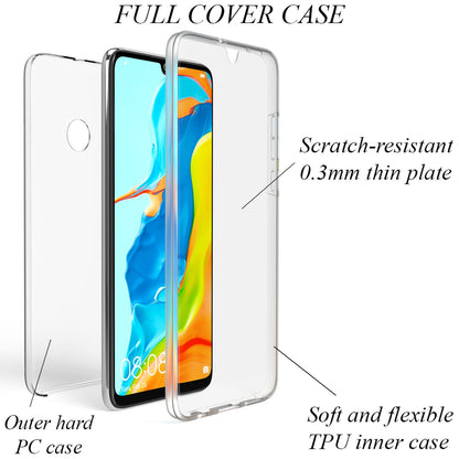 NALIA Handy Hülle für Huawei P30 Lite, 360 Grad Full-Cover Tasche Bumper Etui Transparent NALIA Transparente Hülle