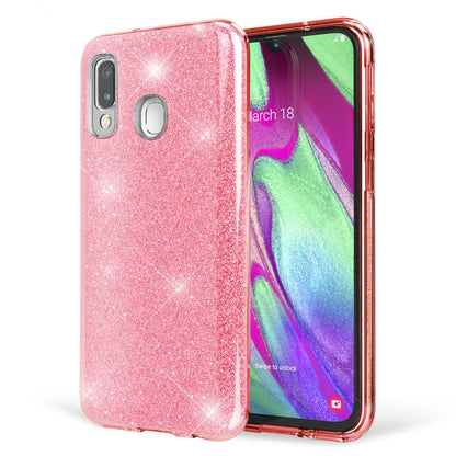 NALIA Glitzer Handyhülle für Samsung Galaxy A40, Diamant Schutzhülle Glitzer Handyhülle Pink NALIA Protective Hülle