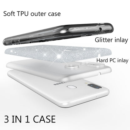 NALIA Glitzer Handyhülle für Samsung Galaxy A40, Diamant Schutzhülle Glitzer Handyhülle Schwarz NALIA Protective Hülle